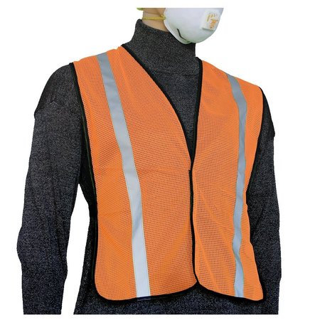 GLOWSHIELD Class 1, Hi-Viz Orange Mesh Safety Vest, One-Size-Fits All SV701FO
